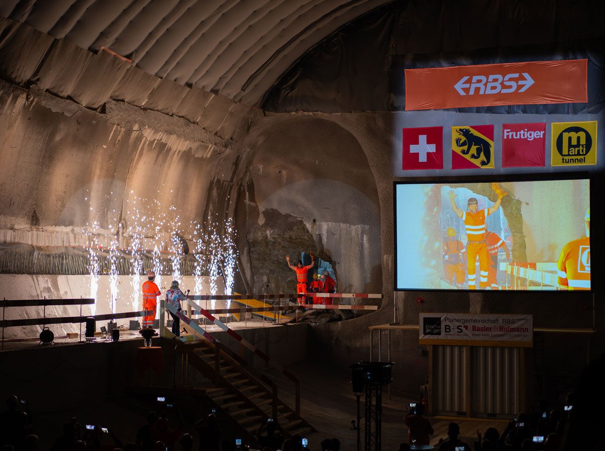 RBS Tunneldurchschlag im Bahnhof Bern, 2023